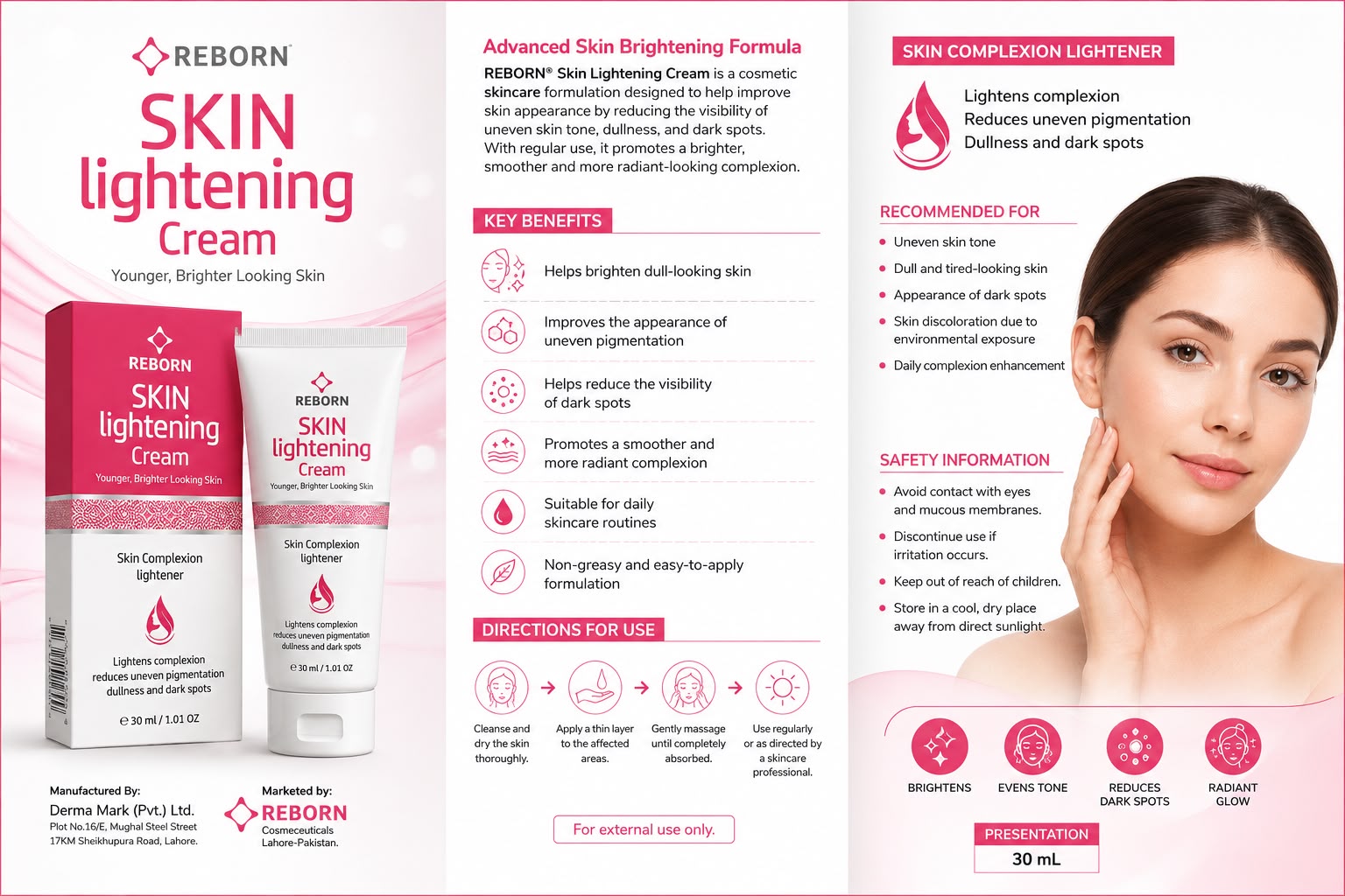 Skin Brightening Cream for Dark Spots & Pigmentation | Reborn