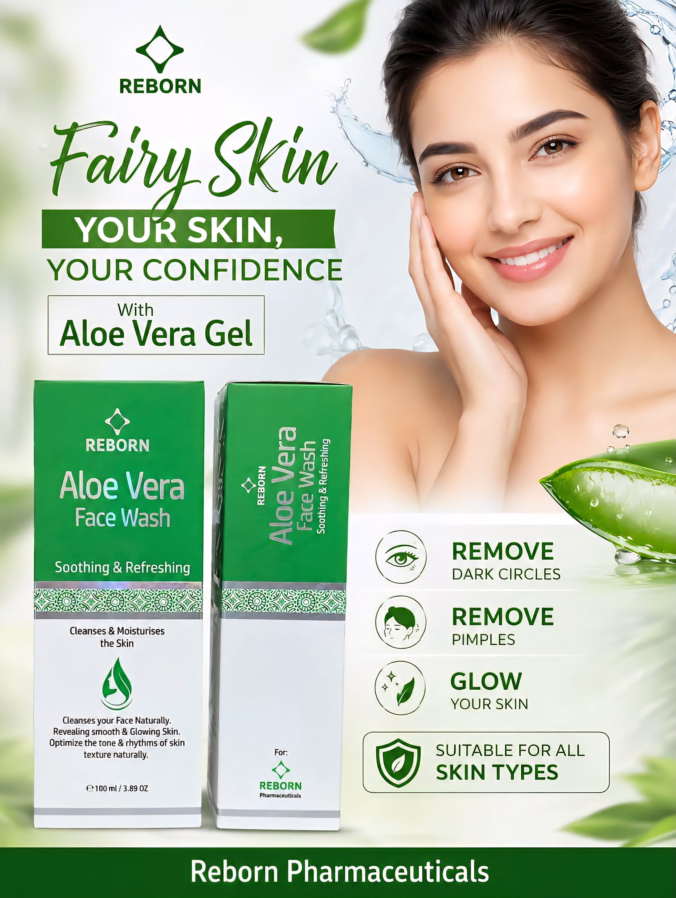 Gentle Aloe Vera Face Wash for Hydrated Skin | Reborn